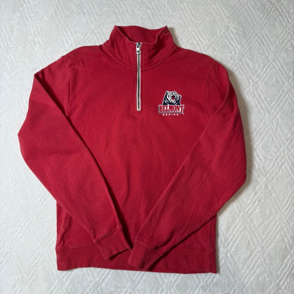 Collegiate Preppy League 91 Belmont Bruins Red Quarter Zip Pullover Small